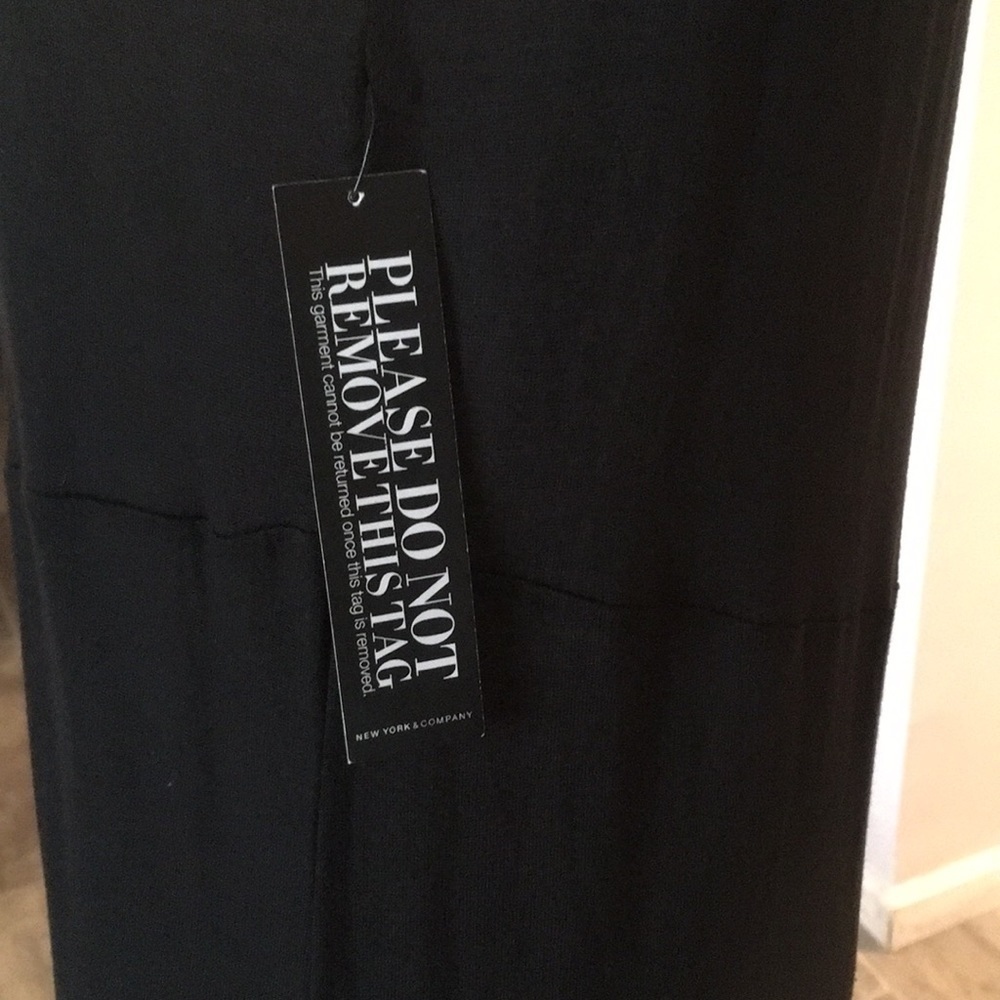 NWT NY & Company Black Light Loose Maxi Dress Casual chic Travel Basic Essential - Picture 5 of 7